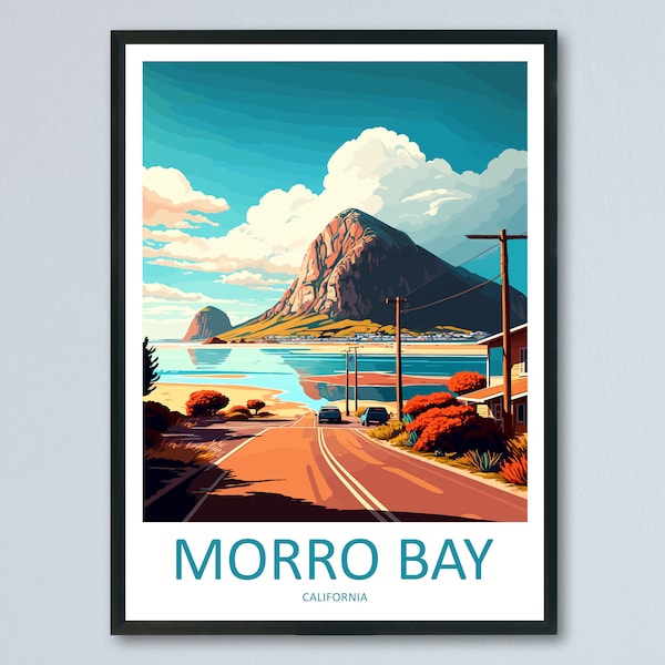 Morro Bay Travel Print Wall Art Morro Bay Wall Hanging Home Décor Morro Bay Gift Art Lovers California Art Lover Gift Morro Bay Art Print