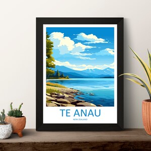 Te Anau Travel Print Wall Art Te Anau Wall Hanging Home Décor Te Anau Gift Art Lovers New Zealand Art Lover Gift Te Anau New Zealand Poster image 2