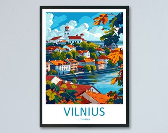 Vilnius Travel Print Wall Art Vilnius Wall Hanging Home Decoration lithuania Gift Art Lovers Wall Art Print Europe Art Travel Poster