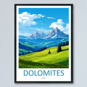 Dolomites Travel Print Dolomites Home Décor Dolomitic Alps Art Print Dolomite Mountains Room Print For Italian Mountains Gift Art Poster Art