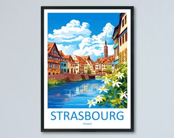 Strasbourg Travel Print Wall Art Strasbourg Wall Hanging Home Decoration Strasbourg France Gift Art Lovers Wall Art Print Art Strasbourg Art