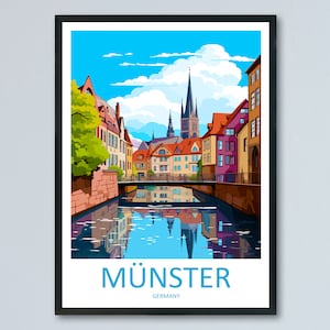 Münster Travel Print Wall Art Münster Wall Hanging Home Decoration Münster Gift Art Lovers Wall Art Print Art Münster Germany Poster