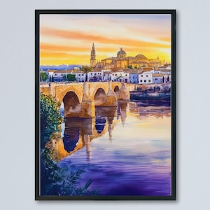 Cordoba Watercolor Poster Wall Art Cordoba Wall Hanging Home Décor Cordoba Gift Art Lovers Spain Art Lover Gift