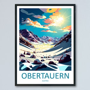Obertauern Travel Print Wall Art Obertauern Wall Hanging Home Décor Obertauern Gift Art Lovers Austria Art Lover Gift Obertauern Travel Art