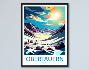 Obertauern Travel Print Wall Art Obertauern Wall Hanging Home Décor Obertauern Gift Art Lovers Austria Art Lover Gift Obertauern Travel Art