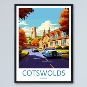 Cotswolds Print Cotswolds Home Decor Landscape Art Print Cotswolds Wall Art for England Enthusiast Gift Wall Hanging Cotswolds UK Poster Art