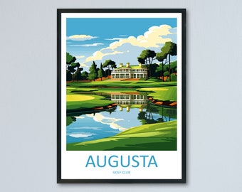 Stampa da parete con motivo del campo da golf di Augusta, decorazione da parete con motivo del campo da golf di Augusta, decorazione per la casa, regalo artistico con motivo del campo da golf di Augusta, per amanti dell'arte, arte del golf