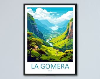 Impresión de viaje de La Gomera Arte de pared Colgante de pared de La Gomera Decoración del hogar Regalo de La Gomera Amantes del arte Regalo de amante del arte de España Decoración de pared La Gomera
