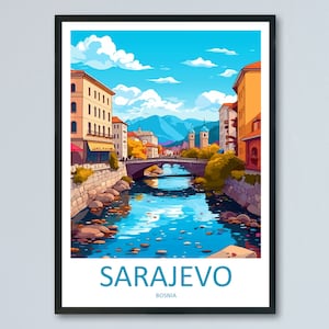 Sarajevo Travel Print Sarajevo Bosnia Home Décor Art Print Herzegovina City Room Print For Sarajevo Wall Art Gift Art