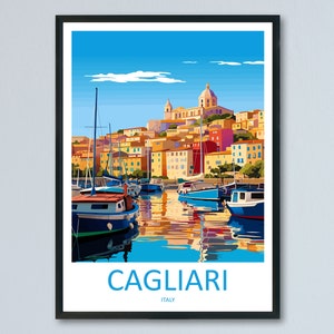 Cagliari Travel Print Wall Art Cagliari Wall Hanging Home Décor Cagliari Gift Art Lovers Italy Art Lover Gift Cagliari Print Cagliari