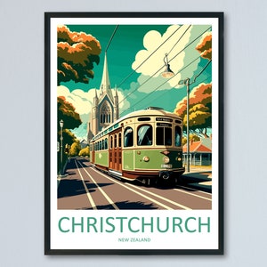 Christ Church Reise Print Wandkunst Christ Church Wandbehang Home Décor Christ Church Geschenk Kunstliebhaber Neuseeland Kunstliebhaber Geschenk Christ Church