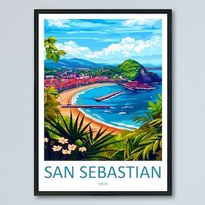 San Sebastian Travel Print Wall Art San Sebastian Wall Hanging Home Décor San Sebastian Gift Art Lovers Spain Art Lover Gift San Sebastian