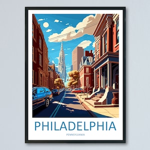 Philadelphia Travel Print Wall Art Philadelphia Wall Hanging Home Décor Philadelphia Gift Art Lovers Pennsylvania Art Lover Travel Poster