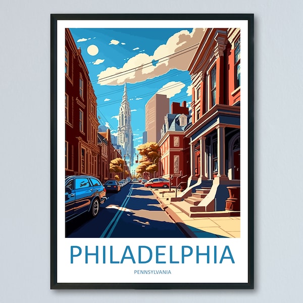 Philadelphia Travel Print Wall Art Philadelphia Wall Hanging Home Décor Philadelphia Gift Art Lovers Pennsylvania Art Lover Travel Poster