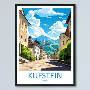 Impression de voyage Kufstein, art mural, tenture murale Kufstein, décoration d'intérieur, cadeau Kufstein pour les amateurs d'art, cadeau pour les amateurs d'art, impression Kufstein, Autriche