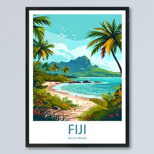 Fiji Travel Print Wall Art Fiji Wall Hanging Home Décor Fiji Gift Art Lovers Hawaii Art Lover Gift Print Artwork South Pacific