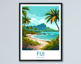 Fiji Travel Print Wall Art Fiji Wall Hanging Home Décor Fiji Gift Art Lovers Hawaii Art Lover Gift Print Artwork South Pacific