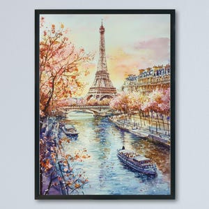 Paris Watercolor Poster Wall Art Paris Wall Hanging Home Décor Paris Gift Art Lovers France Wall Art