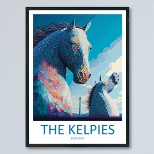 The Kelpies Travel Print Wall Art The Kelpies Wall Hanging Home Décor The Kelpies Gift Art Lovers Scotland Art Lover Gift The Kelpies Art