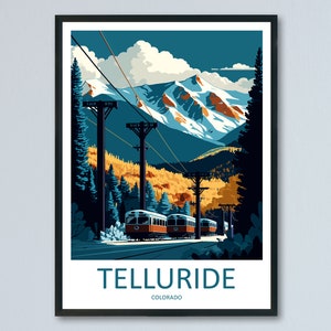 Telluride Travel Print Wall Art Telluride Wall Hanging Home Décor Telluride Gift Art Lovers Ski Art Lover Gift Telluride Print Skiing Art
