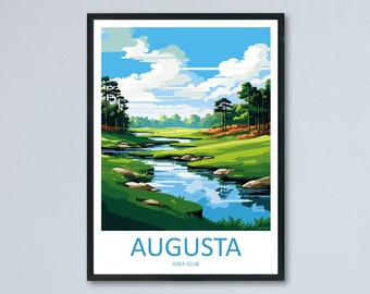 Stampa da parete con motivo del campo da golf di Augusta, decorazione da parete con motivo del campo da golf di Augusta, decorazione per la casa, regalo artistico con motivo del campo da golf di Augusta, per amanti dell'arte, arte del golf