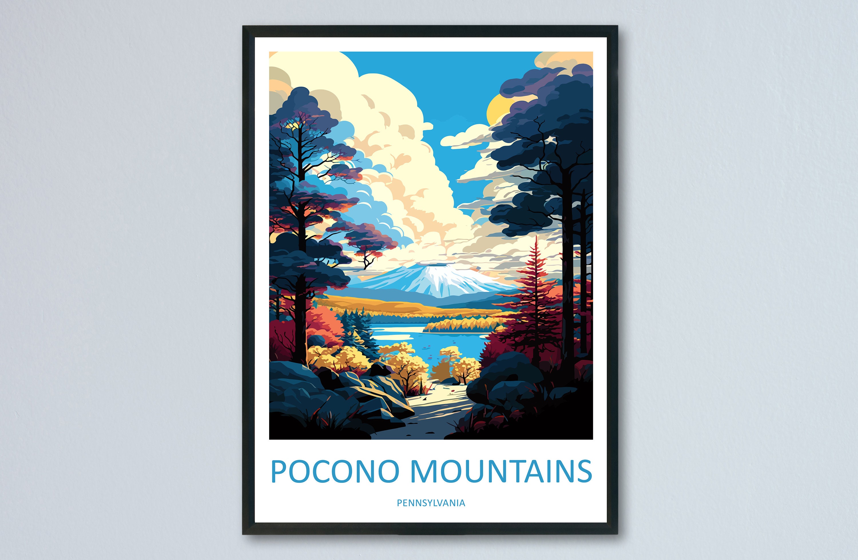 Pocono Mountains Travel Print Wall Art Pocono Mountains Wall picture