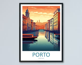 Porto Reise Print Wandkunst Porto Wandbehang Home Décor Porto Geschenk Kunstliebhaber Portugal Kunstliebhaber Geschenk Porto Wanddeko Porto Reisekunst