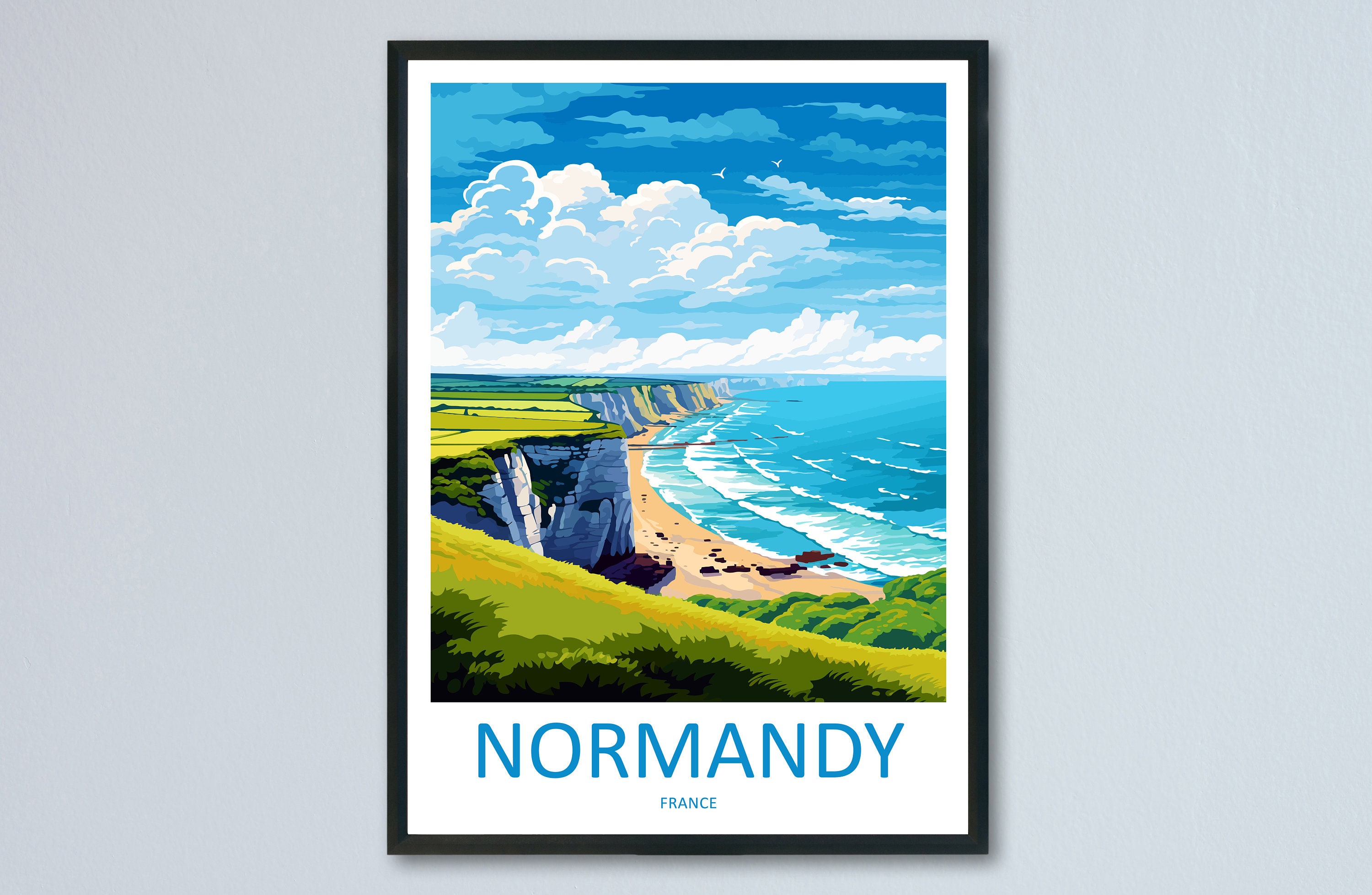 Normandy Travel Print Wall Art Normandy Wall Hanging Home Décor Normandy Gift Art Lovers France Art Lover Gift Normandy Print France Artwork