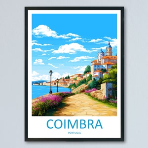 コインブラ旅行プリントウォールアート コインブラ壁掛けホームデコレーション コインブラギフト アート愛好家 ポルトガル アート愛好家ギフト コインブラ