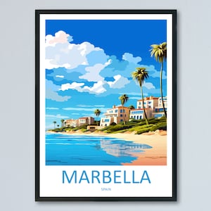 Marbella Travel Print Wall Art Marbella Wall Hanging Home Décor Marbella Gift Art Lovers Spain Art Lover Gift Marbella Wall Décor Spain Deco