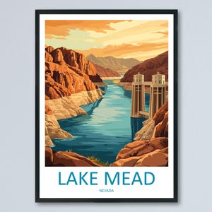 Lake Mead Travel Print Lake Mead Wall Decor Nevada Lake Mead Art Lake Mead Wall Art Nevada Poster Gift Lake Mead Nevada Lake Mead Poster