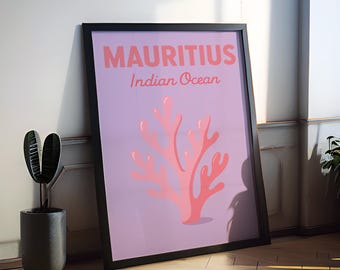 Mauritius Preppy Poster Wall Art Mauritius Wall Decor Home Décor Mauritius Gift Mauritius Art Lover Gift, Travel Souvenir Print