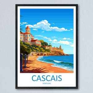 Cascais Travel Print Wall Art Cascais Wall Hanging Home Décor Cascais Gift Art Lovers Portugal Art Lover Gift Cascais Wall Art