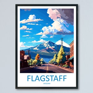 Flagstaff Travel Print Wall Art Flagstaff Wall Hanging Home Décor Flagstaff Gift Art Lovers Arizona Art Lover Gift Arizona Travel Print