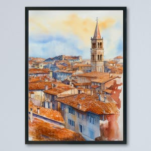 Modena Watercolor Poster Wall Art Modena Wall Hanging Home Décor Modena Gift Art Lovers Italy Art Lover Gift, Italian Cityscape Print