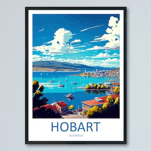 Hobart Travel Print Wall Art Hobart Wall Hanging Home Décor Hobart Gift Art Lovers Wall Art Australia Travel Print Hobart Wall Art