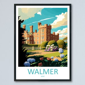 Walmer Travel Print Wall Art Walmer Wall Hanging Home Décor Walmer Gift Art Lovers England Art Lover Gift Print Artwork Kent Art