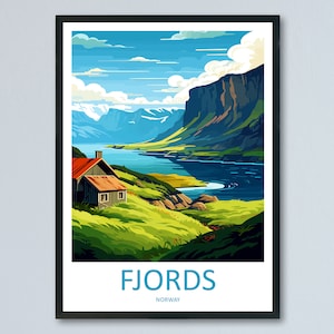 The Fjords Travel Print The Fjords Norway Home Décor The Fjords Art Print Norwegian Mountains Room Print For Scandinavian Mountains Gift Art