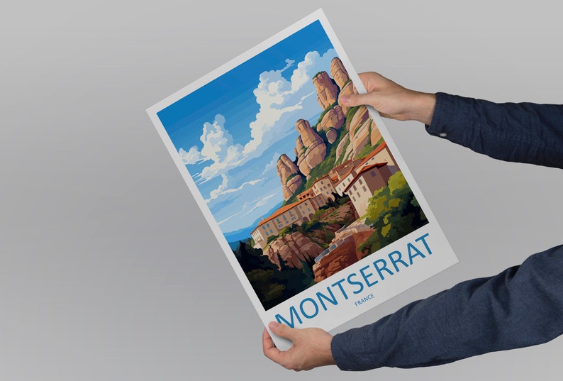 Montserrat Travel Print Wall Art Montserrat Wall Hanging Home Décor Montserrat Gift Art Lovers Spain Art Lover Gift Montserrat Print Spain image 5