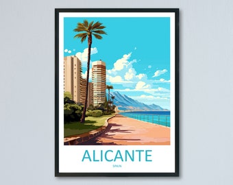 Alicante Travel Print Wall Art Alicante Wall Hanging Home Décor Alicante Gift Art Lovers Spain Art Gift Alicante Travel Poster art