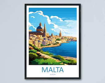 Malta Travel Print Wall Art Malta Wall Hanging Home Décor Malta Gift Art Lovers Malta Art Gift Lover Print