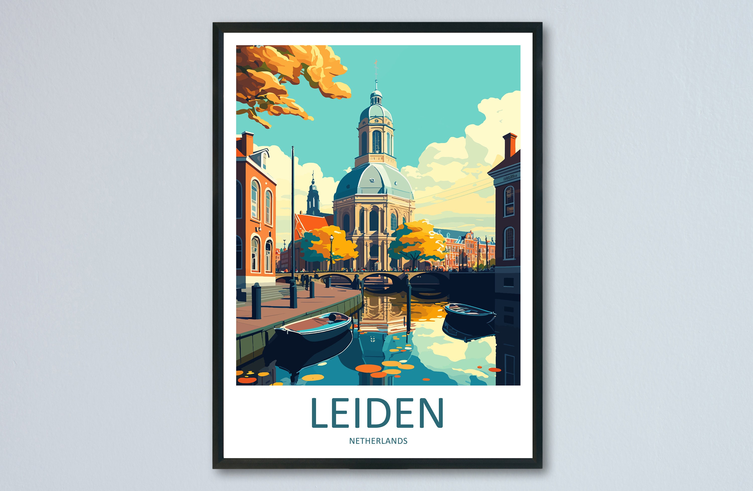Leiden Travel Print Leiden Home Décor Leiden Art Print Leiden - Etsy