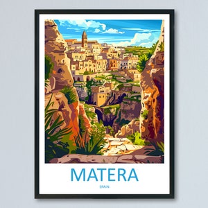 Matera Travel Print Wall Art Matera Wall Hanging Home Décor Matera Gift Art Lovers Italy Art Lover Gift Matera Print Matera Travel Gift Art