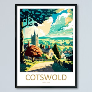 Cotswolds Print Cotswolds Home Decor Landscape Art Print Cotswolds Wall Art for England Enthusiast Gift Wall Hanging Cotswolds UK Poster Art