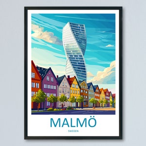 Impressão Malmo Decoração para casa Malmo Impressão de arte da Suécia Impressão de parede Malmo para presente na Suécia Decoração de parede Malmo Arte para decoração de casa Malmo Cartaz da cidade de Malmo Arte