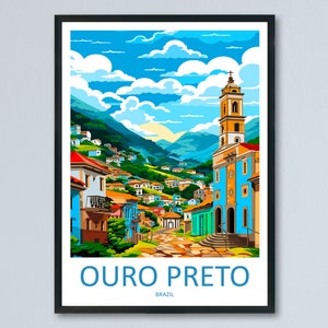 Ouro Preto Reise-Druck Wandkunst Ouro Preto Wandbehang Home Decor Ouro Preto Geschenk Kunstliebhaber Wand Kunst Druck Kunst Brasilien Reise Poster
