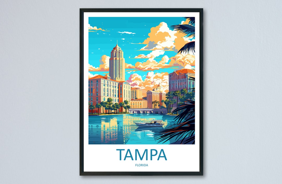 Tampa Travel Print Wall Art Tampa Wall Hanging Home Décor Tampa Gift