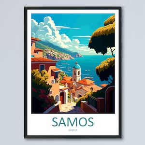Samos Travel Print Wall Art Samos Greece Wall Hanging Home Decoration Samos Gift Art Lovers Wall Art Print Samos Greece Wall Poster Art