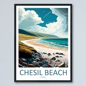 Chesil Beach Travel Print Wall Art Chesil Beach Wall Hanging Home Décor Chesil Beach Gift Art Lovers England Art Lover Gift Chesil Beach