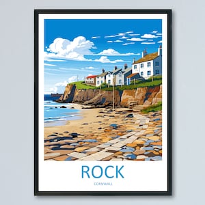 Rock Village Travel Print Wall Art Rock Village Wall Hanging Home Décor Rock Village Gift Art Lovers Cornwall Art